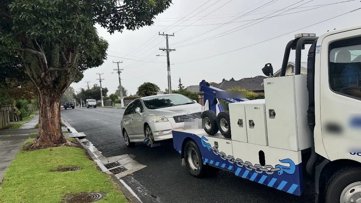 Vehicle being recovered